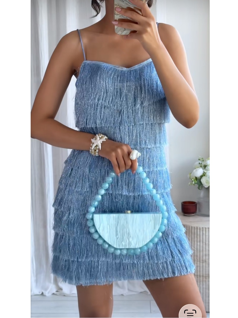 Zara Fringed Mini Dress - Picture 5 of 16